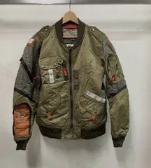 AVIREX アヴィレックス フライトジャケット L-2 MODEL K3 タグ付き 袖ポケット ツートン ミリタリー 6132043 ロゴ サイズL カーキ ナイロン