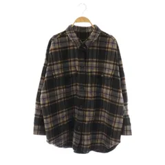 グリーンレーベルリラクシング ユナイテッドアローズ green label relaxing ウール混 チェック シャツ 長袖 ブラウン ブラック /HK ■OS