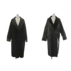 ハレ HARE チェスターコート ロング丈 リバーシブル フェイクレザー アウター F 黒 ブラック /AN54