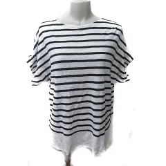 グリーンレーベルリラクシング ユナイテッドアローズ green label relaxing カットソー ボーダー 半袖 白 ホワイト 黒 ブラック /YI