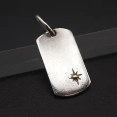 Q729 ヴィンテージ ペンダント トップ プレート ゴールドカラー デザイン シルバー チャーム ヘッド