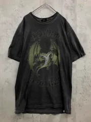 STUSSY ステューシー 半袖 ドラゴン プリント Tシャツ sizeM/チャコールグレー ■■◎メンズ