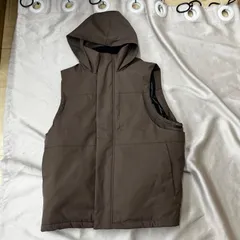 FLAMA TECH フレイムテック　ダウンベスト　フード付き　メンズ　フリーサイズ　ワークマン　ブラウン　茶色　チョッキ　防寒着