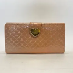 3581 GUCCI グッチ 長財布 マイクロシマ PVC レザー ハートロゴ ピンク系
