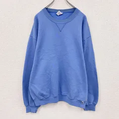 古着 used　90s～　RUSSELL　ラッセル　スウェット/トレーナー　前V　無地　ヴィンテージ　水色　ライトブルー　Lサイズ　【値引き交渉OK！】