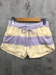 gelato pique ジェラートピケ もこもこ ボーダー ショート パンツ sizeF/パープル/イエロー ◇■ レディース