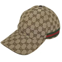 【在庫一掃】 グッチ GUCCI GG柄 キャップ シェリーライン メンズ 帽子 キャップ ポリエステル コットン ナイロン ベージュ レディース 【中古】