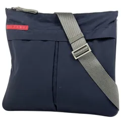 【在庫一掃】 プラダスポーツ PRADA SPORTS ロゴ ショルダーバッグ スポーツライン ショルダーバッグ ナイロン ネイビー 4VA311 レディース 【中古】