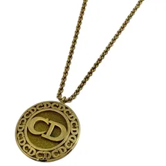 【在庫一掃】 クリスチャンディオール Christian Dior ロゴ ラウンド ネックレス ロング CD ネックレス GP ゴールド レディース 【中古】