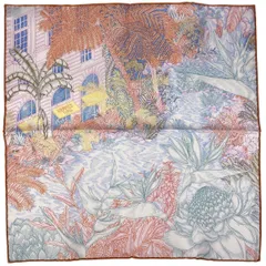 【在庫一掃】 エルメス HERMES カレ 45 FAUBOURG TROPICAL ガヴロッシュ フォーブル トロピカル スカーフ シルク ピンク マルチカラー レディース 【中古】