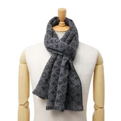 ■美品■LOUIS VUITTON ルイ・ヴィトン モノグラム クラシック ストール マフラー ウール フリンジ イタリア製 ブランド古着【中古】20260216/RA7575