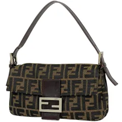 【在庫一掃】 フェンディ FENDI ズッカ柄 マンマバゲット ハンドバッグ ワンショルダー 肩掛け ショルダーバッグ キャンバス ブラウン 26424 レディース 【中古】