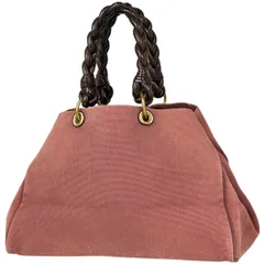 【在庫一掃】 ボッテガヴェネタ BOTTEGAVENETA トートバッグ 編み込み ショルダーバッグ トートバッグ キャンバス ピンク レディース 【中古】