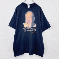 古着 used　GILDAN　ギルダン　Galileo Galilei　ガリレオガリレイ　半袖プリントTシャツ　人物T　黒　ブラック　XLサイズ【値引き交渉OK！】