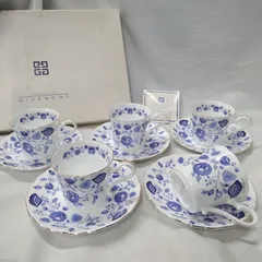 Givenchy ジバンシー☆ 花柄 カップ＆ソーサー5客セット Bone China Yamaka ※箱にダメージあり 【保管品】T140