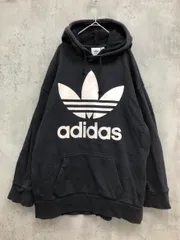 adidas アディダス CW1246 トレフォイル オーバーサイズ プルオーバー パーカー sizeM/黒 ■■◎メンズ