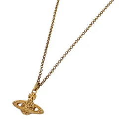 【在庫一掃】 ヴィヴィアンウエストウッド Vivienne Westwood ミニ バス レリーフ ネックレス MINI BAS RELIEF ネックレス メタル ラインストーン ゴールド レディース 【中古】