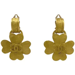 【在庫一掃】 シャネル CHANEL ココマーク スイング イヤリング クローバーモチーフ イヤリング GP ゴールド レディース 【中古】