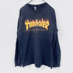 古着 used　THRASHER　スラッシャー　長袖プリントTシャツ/ロンT　黒　ブラック　Mサイズ【値引き交渉OK！】