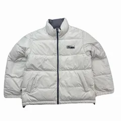 ファーストダウン ダウンジャケット メンズ Lサイズ ホワイト グレー リバーシブル 防寒 アウター 白