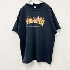 古着 used　～00s　THRASHER　スラッシャー　半袖プリントTシャツ　ヴィンテージ　黒　ブラック　XLサイズ【値引き交渉OK！】