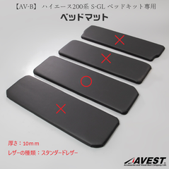 【重要事項必読】【補修部品(マット1枚のみ)】ハイエース200　スーパーGL標準幅　ベッドキット10ｍｍクッションスタンダードレザー　AVEST(アベスト)製/傷等有