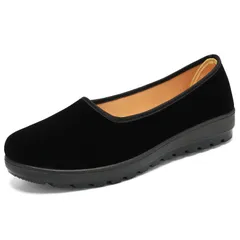 24.0ｃｍ相当 シンプル軽量パンプス レディース フラットシューズ ブラック 柔らか素材 履きやすい 歩きやすい 疲れにくい 室内外兼用