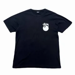 ステューシー Tシャツ メンズ Mサイズ ブラック 半袖 日本正規 8ボール 黒 両面ロゴ