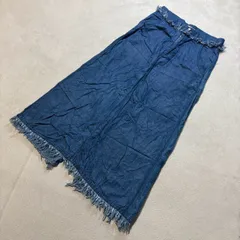 TSUMORI CHISATO （ツモリチサト） コットンリネン混 フリンジ ロングスカート デニムスカート レディースMサイズのサムネイル