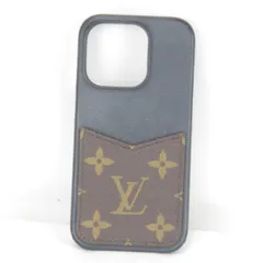 『USED』 ルイ・ヴィトン スマホケース iPhone15 pro  箱・袋有 M82887 携帯・スマホアクセサリー モノグラムキャンバス/レザー  ブラック×ブラウン