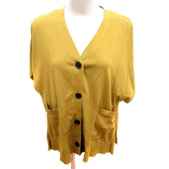 グローバルワーク GLOBAL WORK カーディガン ニット 半袖 L マスタード /RT