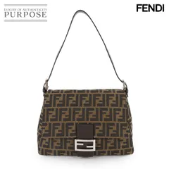 美品 フェンディ FENDI ズッカ マンマバゲット ショルダー バッグ キャンバス レザー ブラウン 26325 Mamma Baguette 90312326