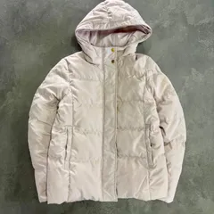 【U-51】GU ジーユー 中綿フードジャケット アイボリー L相当 ダウン風ブルゾン 防寒アウター レディース シンプル 冬 人気カラー