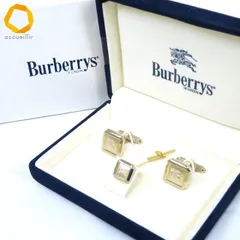 #ae バーバリー BURBERRY LONDON カフス ネクタイピン セット ゴールド シルバー コンビ ビジネス ケース付き 美品 メンズ [994232] k01
