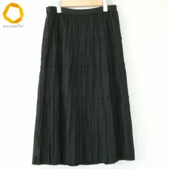 #s レリアン Leilian スカート 13 黒 ロング ティアード プリーツ加工 大きいサイズ 日本製 レディース [986519] k01