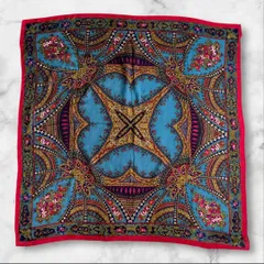 クリスチャンディオール 大判スカーフ 105cm シルク 花柄 ヴィンテージ