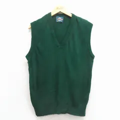 S/古着 ジャンセン ニット ベスト メンズ 90年代 90s 無地 Vネック USA製 緑 25dec25のサムネイル