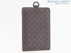 【美品】　ボッテガ ヴェネタ　BOTTEGA VENETA　イントレチャート　ナッパ カードケース　パスケース　定期入れ　　ダークパープル　ラムレザー　415855