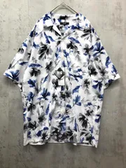 展示品■BEAMS HEART ビームスハート プリント オープンカラー ビッグシルエット シャツ sizeL/白 ■■ メンズ