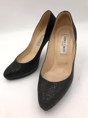 JIMMY CHOO ジミーチュウ イタリア製 グリッター パンプス size34.5/黒 ■■◎レディース