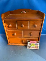 木製　小物入れ 花の装飾 　引き出し　カントリー風