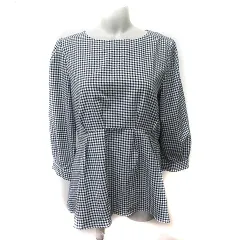 エニィスィス エニシス anySiS チュニック ギンガムチェック 長袖 2 M 黒 ブラック /YI