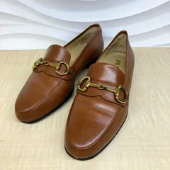 【再値下げ】PRADA プラダ ローファー 36 23cmレディース レザー ブラウン/ゴールド金具 ヴィンテージ シューズ【中古】