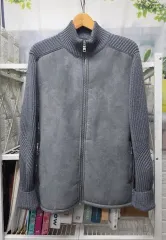 ARMANI EXCHANGE(アルマーニ エクスチェンジ) メンズニット M スウェード 텍스쳐 フルジップアップ ニットジャケット XD74