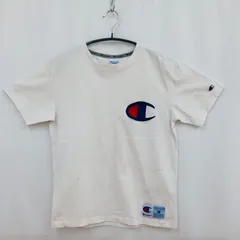 古着　Champion　チャンピオン　スポーツ　スポーティー　胸ロゴ　袖ロゴ　トレーニング　メンズ　Tシャツ　コットン100％　白色　M　カジュアル　アクティブ　ユニセックス　人気　大人　デザイン性　ラフ