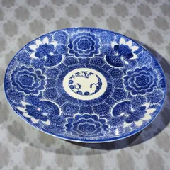 古伊万里 大皿 直径28.5cm 染付 手描き コレクション インテリア 時代物 飾り皿