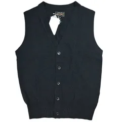 新品 BEAMS PLUS ビームスプラス Button Knit Vest Solid ボタン ニットベスト 11-05-0125-048 M NAVY セーター ウール トップス g25374