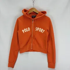 90年代 POLO SPORT RALPH LAUREN クロップド ジップアップ パーカー フーディ パッチ サイズM 08021604 02 FADE 褪色