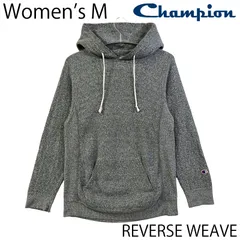 【USED／ウィメンズM】CHAMPION リバースウィーブ 目無し プルオーバー パーカー メランジ グレー