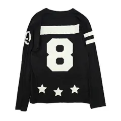 【値下げ】HYDROGEN ハイドロゲン スター 星 ドクロ 骸骨 8 刺繍 ロンT 長袖Ｔシャツ メンズ M コットン 中古のサムネイル